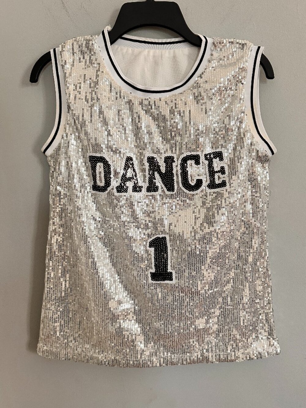 Silver Sequin DANCE 1 Hip Hop Jazz Dance Dress Size 10-12 Youth